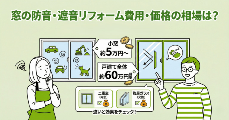 窓の防音・遮音リフォーム費用・価格の相場は？