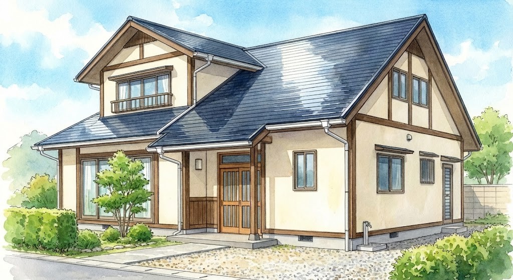 一般的な屋根の塗装リフォーム後のイラスト