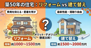 築50年の住宅のリフォームと建て替えを比較!