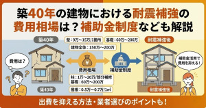 築40年の建物における耐震補強の費用相場は?補助金制度なども解説