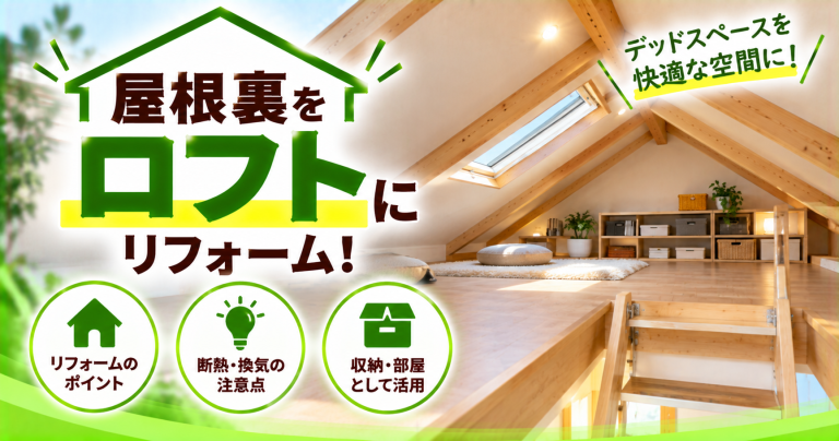 屋根裏をロフトにリフォームしたい！費用は？