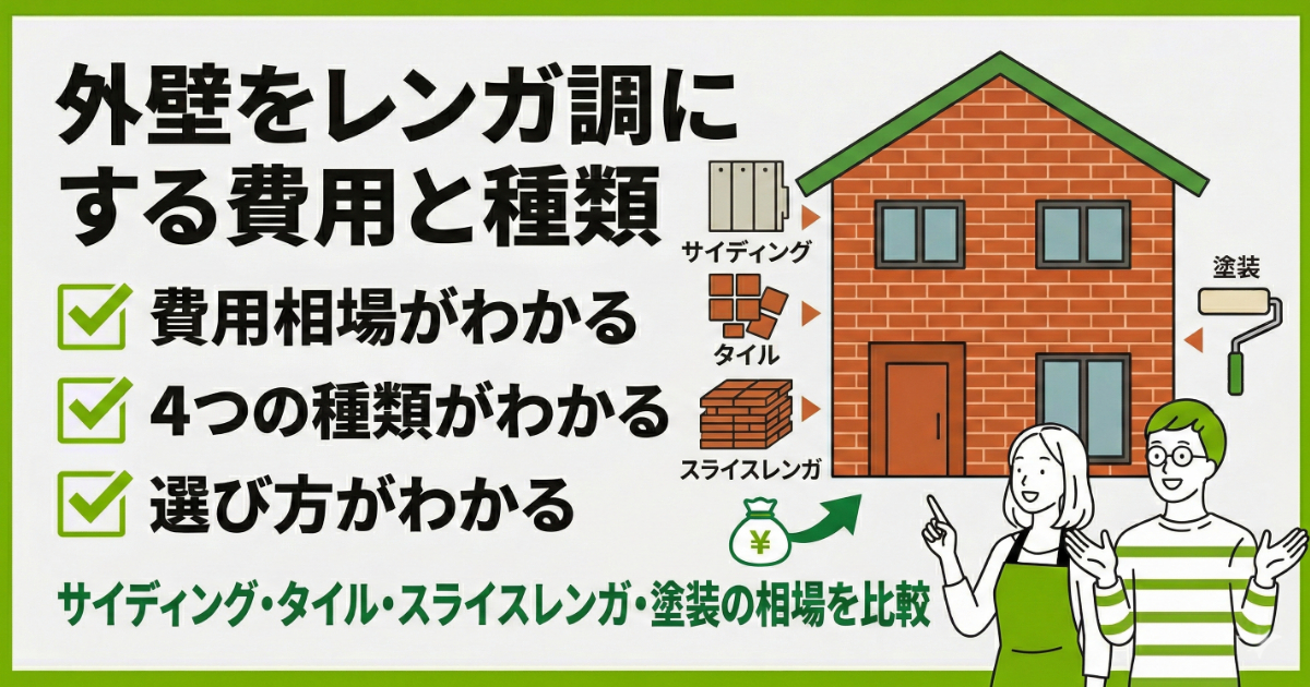 外壁をレンガ調にリフォームする費用と種類の比較（サイディング・タイル・スライスレンガ・塗装）