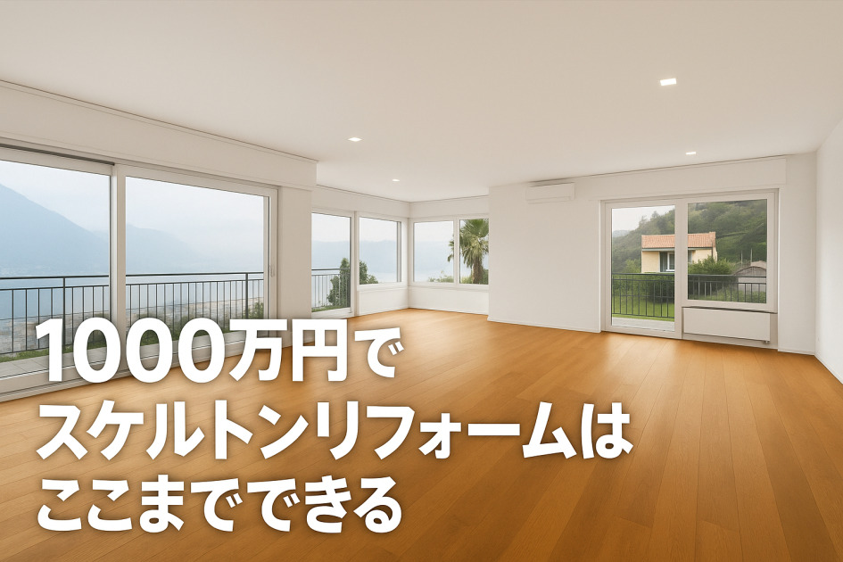 【事例公開】1000万円でスケルトンリフォームは可能？費用内訳と予算内でどこまでできるのかを徹底解説