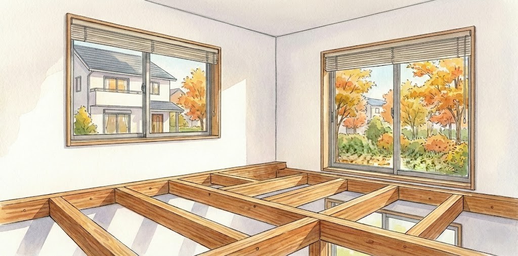 2階の吹抜けを増築して部屋にしようと工事中のラスト