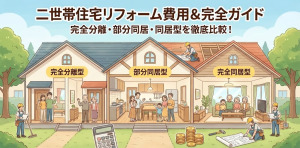 二世帯住宅に増築するリフォームにかかる費用は？完全分離、部分同居などの詳細も解説！