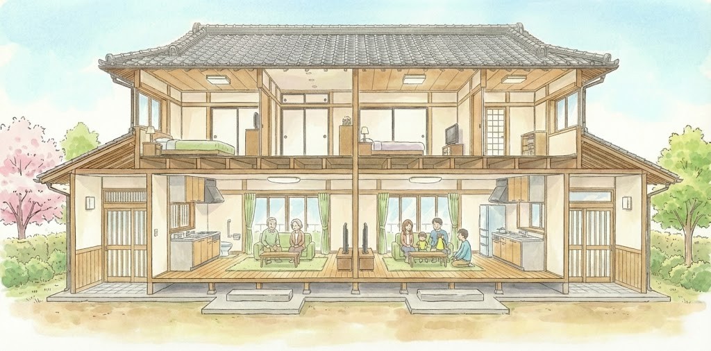 完全分離型の２世帯住宅のラスト