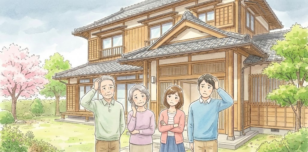 親世帯と子世帯との間で起こる困りごとを表すイラスト