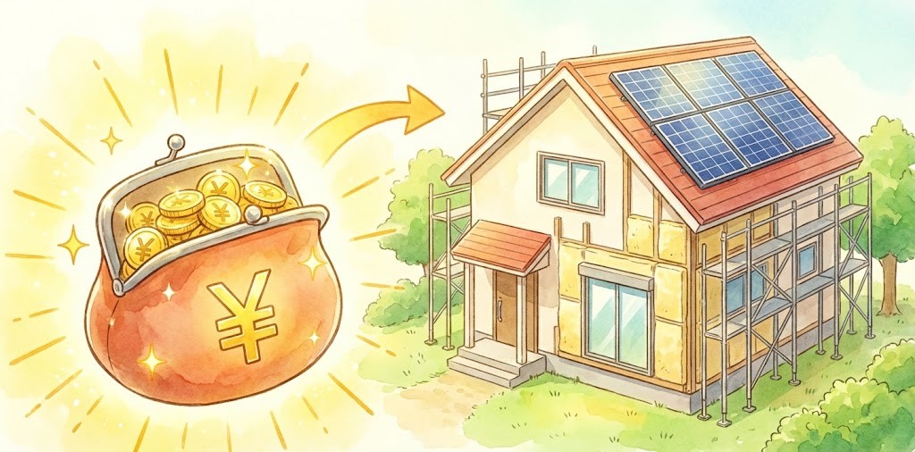 リフォーム補助金のイラスト