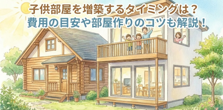 子供部屋を増築するタイミングは？費用の目安や部屋作りのコツも解説！
