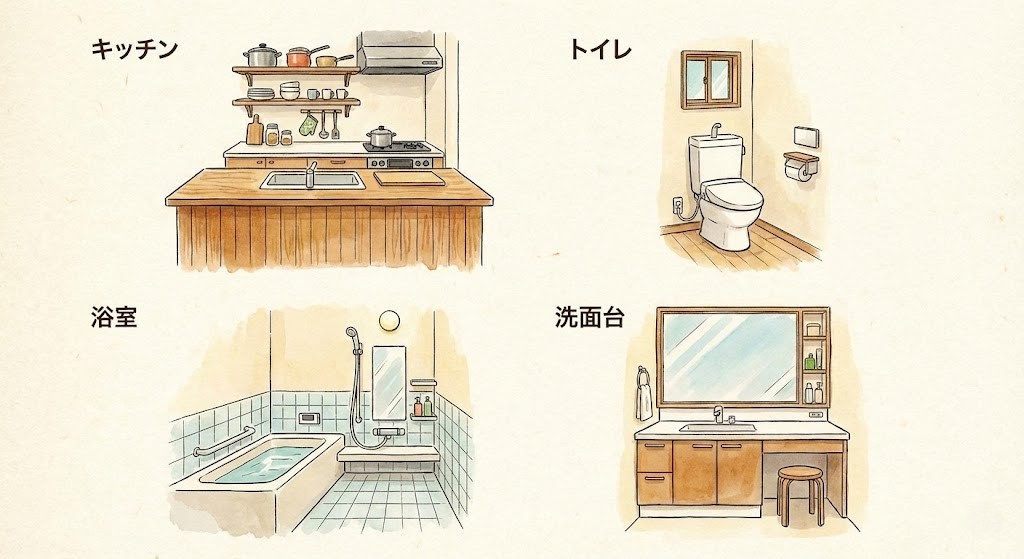 水まわりリフォーム4点