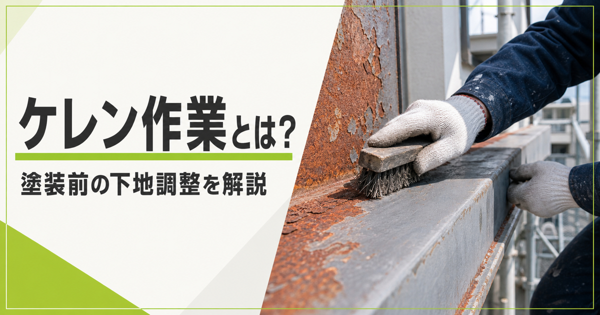 ケレン作業とは？錆びた鉄部をワイヤーブラシで下地調整する様子