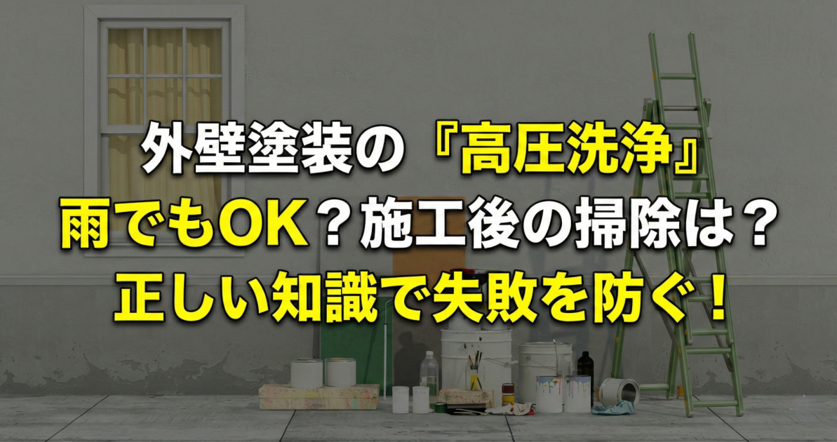外壁塗装の高圧洗浄は雨でもできる?役割や施工後の掃除で使う注意点を解説