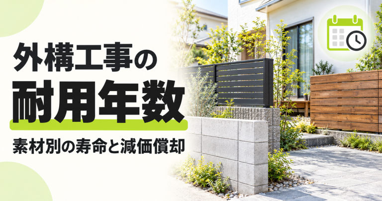 外構工事の耐用年数はどれくらい？素材ごとの寿命や減価償却を解説！
