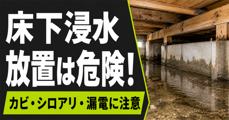 床下浸水を放置するとどうなる?水はどこから?確認方法や修理費用も解説