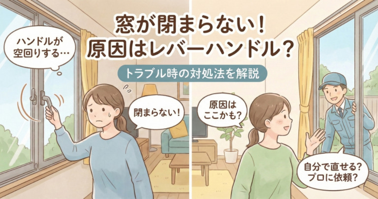 窓が閉まらないのはレバーハンドルが原因?トラブル時の対処法
