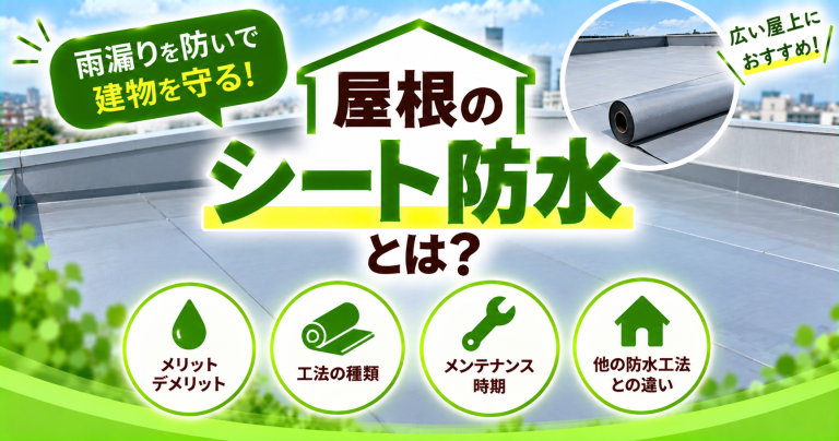 屋根のシート防水とは？破れや浮きがあったら雨漏りに注意！