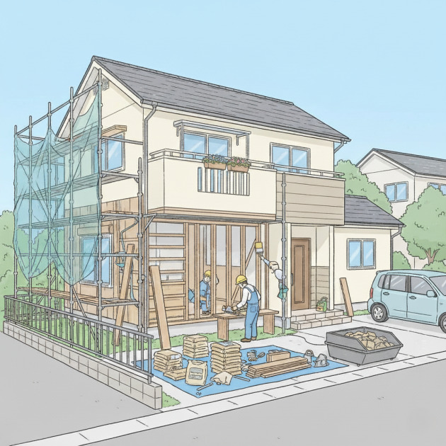 戸建てのリノベーションでは足場を設置する