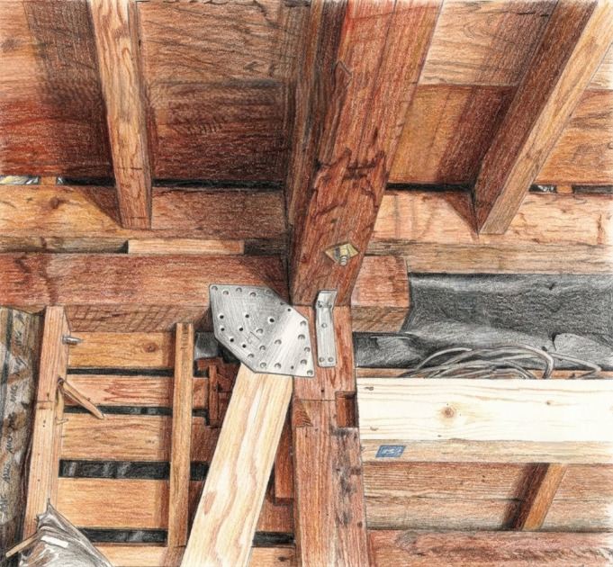 戸建ての耐震補強に使う耐震金物のイラスト