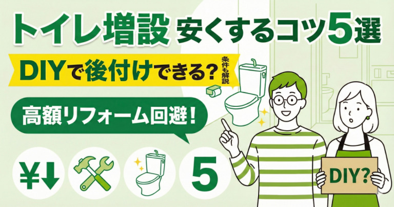 トイレの増設費用を安くするコツは?DIYでトイレの後付けはできる?