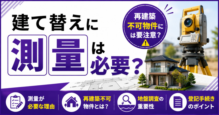 建て替えに測量は必要?再建築不可物件には要注意?