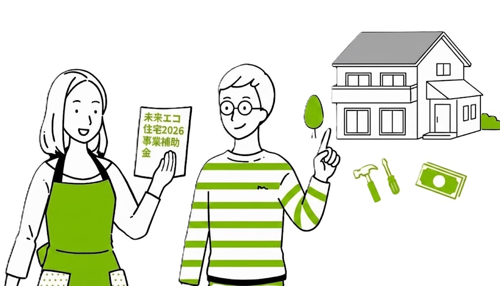 みらいエコ住宅2026事業をイメージしたイラスト
