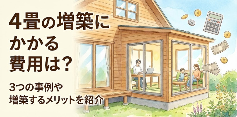 4畳の増築にかかる費用は？3つの事例や増築するメリットを紹介