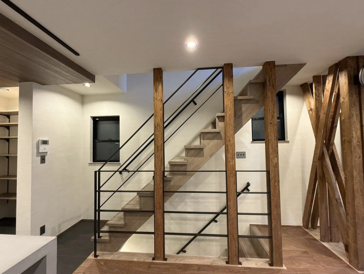 位置を変更した階段