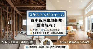スケルトンリフォームにかかる費用は？戸建てとマンションに分けて解説