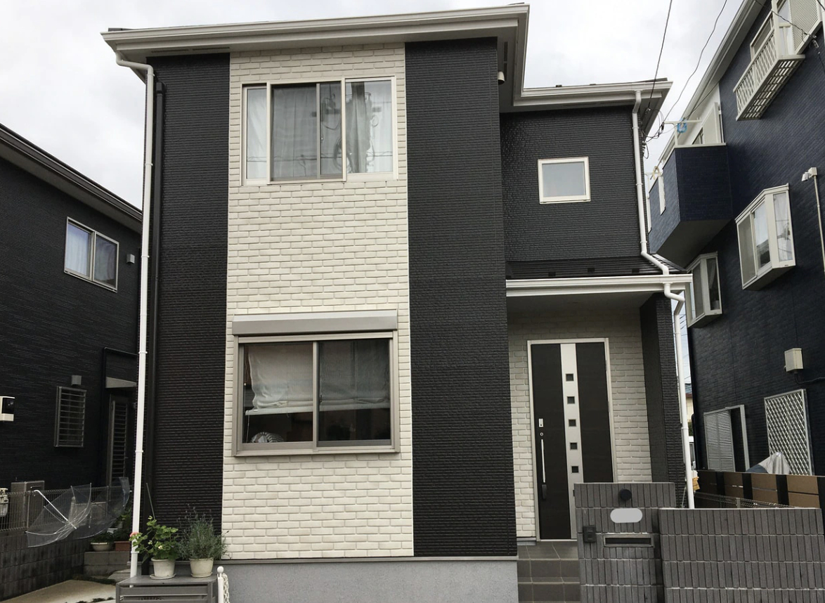 タイル外壁の建物