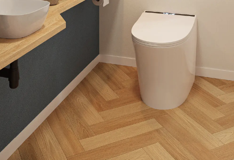 ヘリンボーン柄のクッションフロア