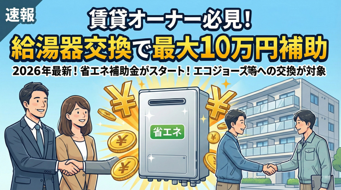 賃貸集合給湯省エネ2026事業とは？補助額や対象機器を解説