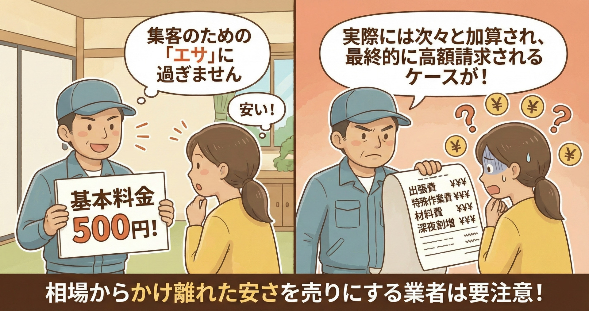 格安を強調しすぎている業者