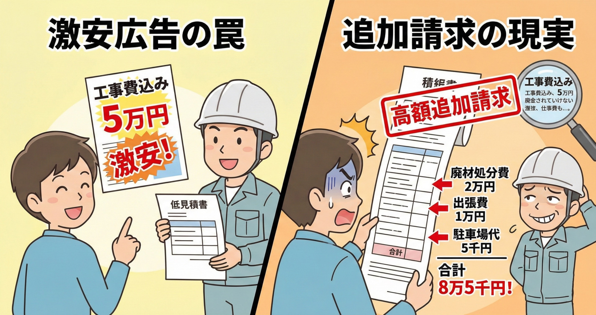 処分費・諸経費の追加請求を受ける男性