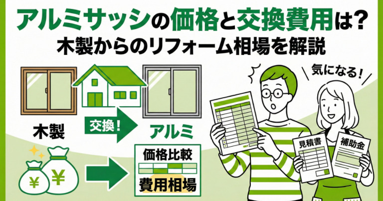アルミサッシの価格と交換費用は?木製からのリフォーム相場を解説