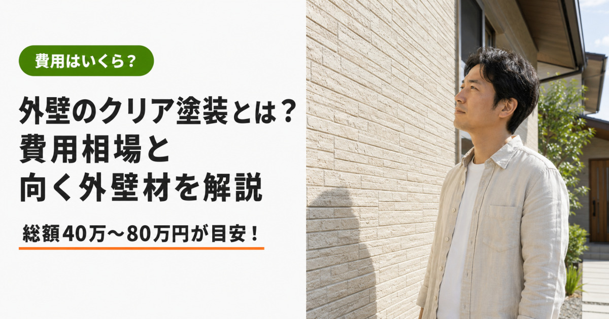 外壁のクリア塗装とは？費用相場とメリット・向く外壁材を解説