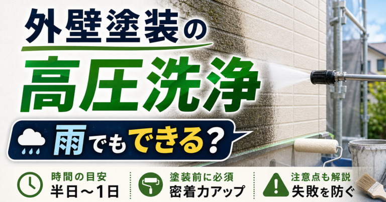 外壁塗装の高圧洗浄は雨でもできる？時間・注意点を解説