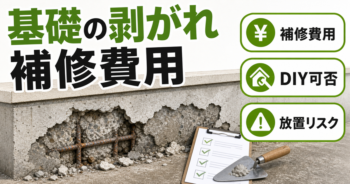 基礎モルタルの剥がれ補修とは？原因・費用相場・DIY可否を解説