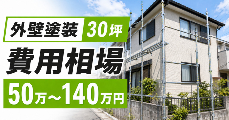 30坪の外壁塗装の費用相場は？内訳・塗料別総額・安くする方法