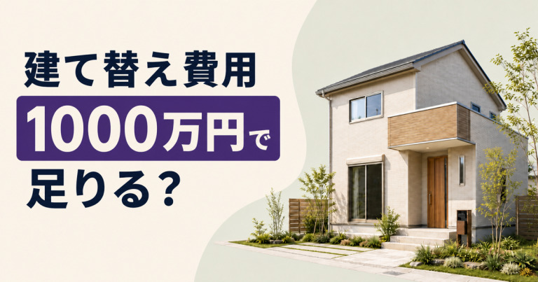 家の建て替え費用は1000万円で足りる？予算内に近づける工夫を紹介