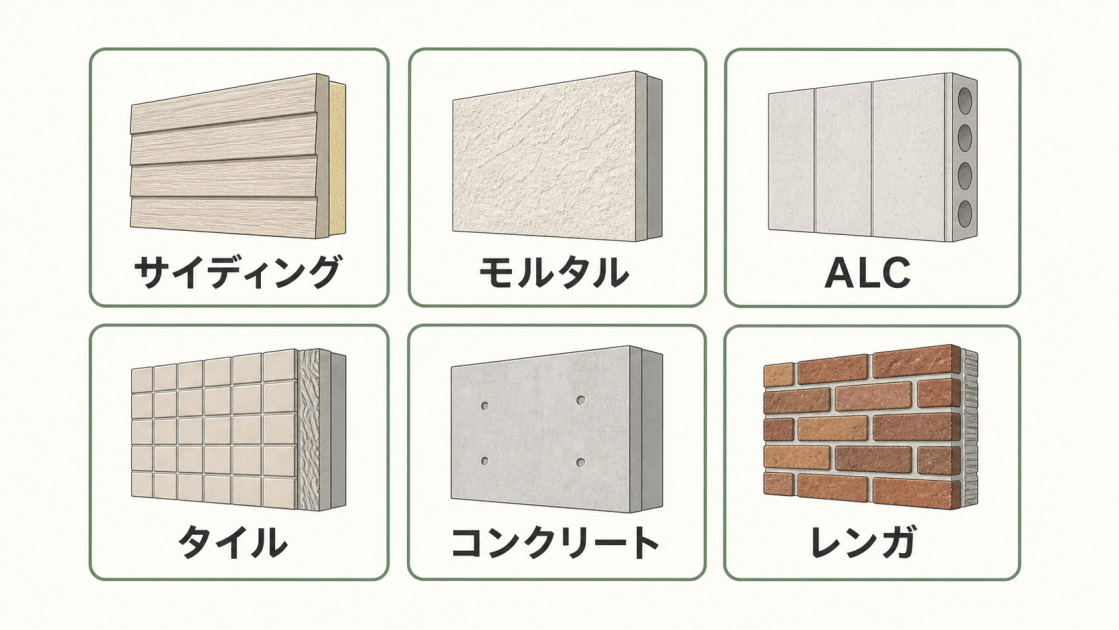 プレハブ住宅に採用されやすいサイディング・モルタル・ALC・タイル・コンクリート・レンガの外壁材6種類