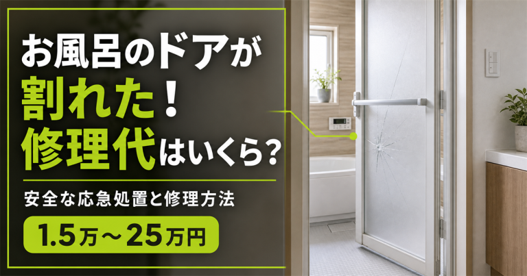 お風呂のドアが割れた!修理代はいくら?安全な応急処置と修理方法