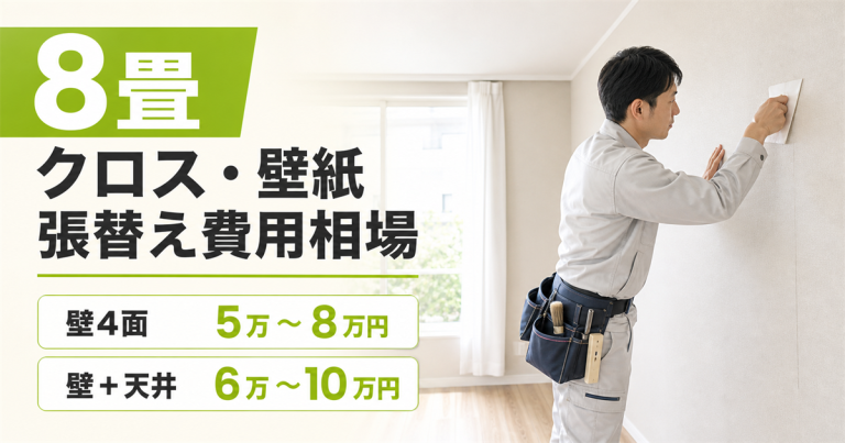 8畳の部屋のクロス・壁紙の張替え費用相場はいくら?
