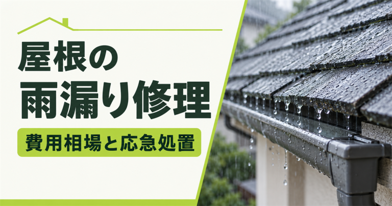 屋根の雨漏り修理はどうする？方法別の費用相場と応急処置を解説