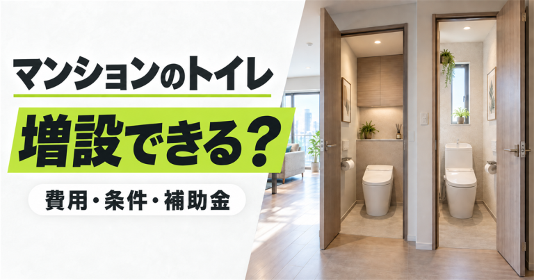 マンションにトイレを2つ増設は可能？費用・補助金から「できない場合」の最終手段も