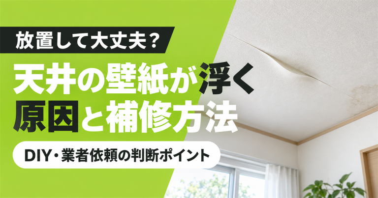 天井の壁紙が浮く原因とは？DIYと業者依頼の補修方法を症状別に解説