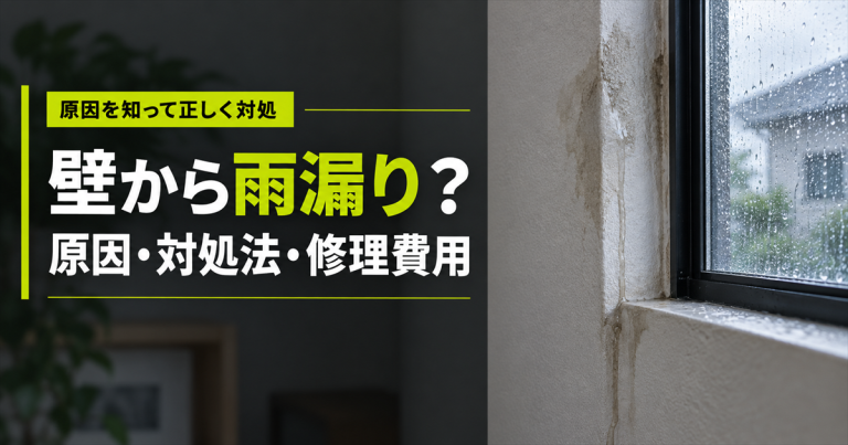 壁から雨漏りする原因は?症状別の対処法と修理費用を解説