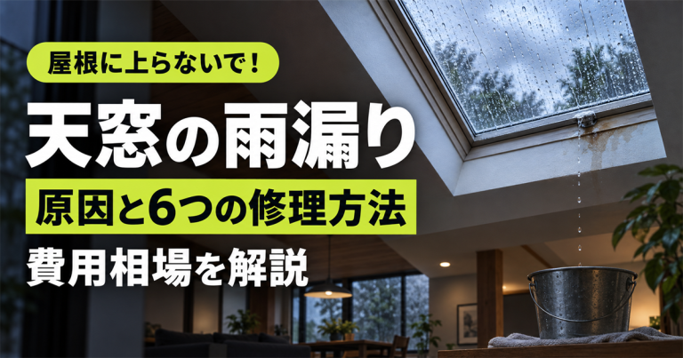 天窓の雨漏りはどう直す？主な原因と6つの修理方法・費用相場を解説
