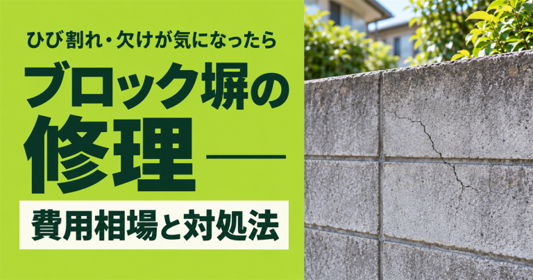 ブロック塀の修理・補修費用はいくら？工事別の相場と劣化症状ごとの対処法
