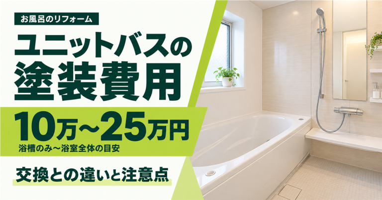 ユニットバスの塗装費用は10万〜25万円！交換との違いを解説